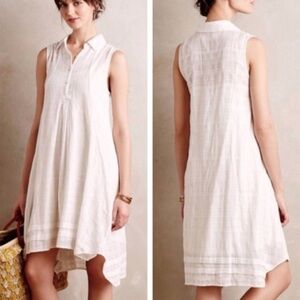 NWT Anthropologie Isabella Sinclair Sleeveless White Linen Dress M